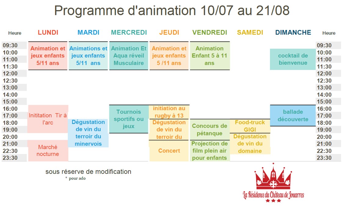 programme animation chateau de jouarres